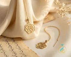 گوشواره گل بخیه ای