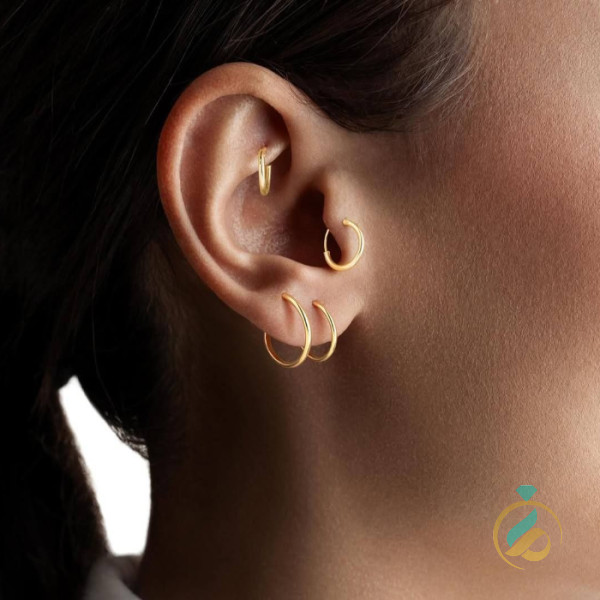 گوشواره طلا مینیمال حلقه