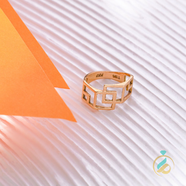 انگشتر طلا زرد مکعب