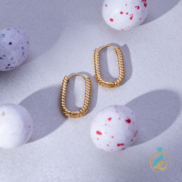 گوشواره طلا طنابی زرد