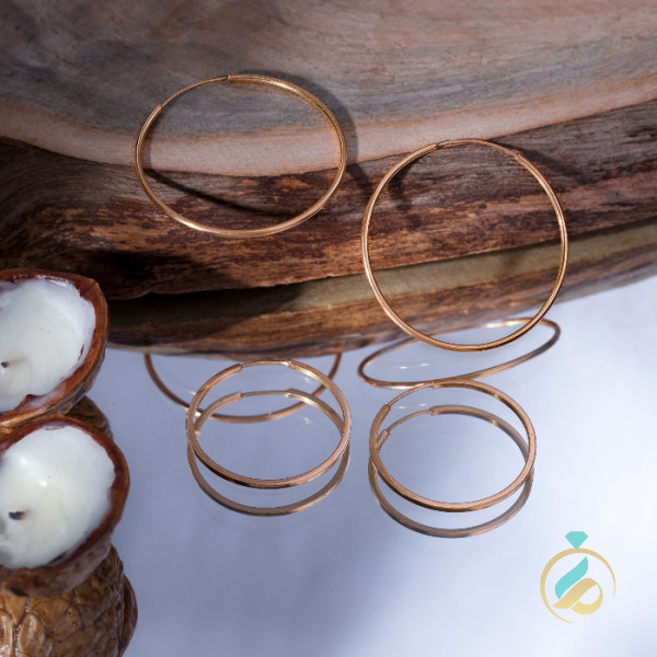 گوشواره حلقه طلا ساده