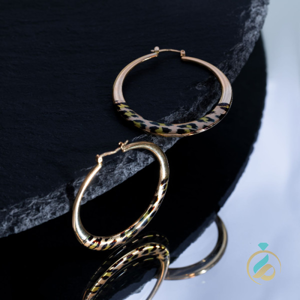 گوشواره حلقه طلا پلنگی