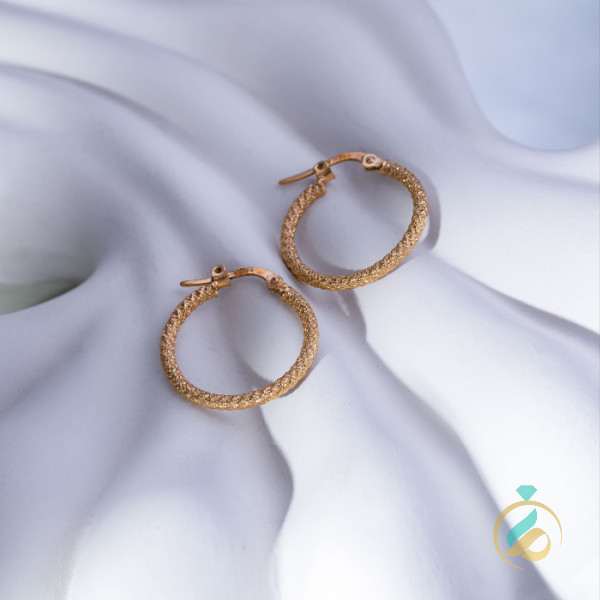 گوشواره حلقه تراش زرد