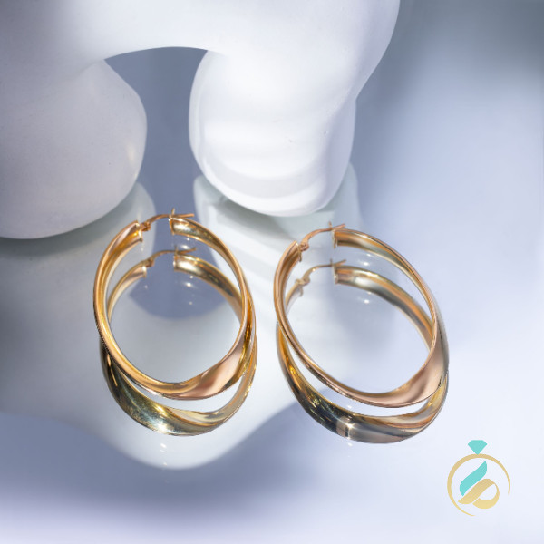 گوشواره حلقه آیینه ای براق