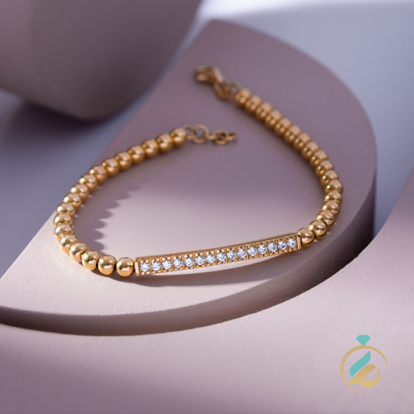 دستبند طلا گوی زرد