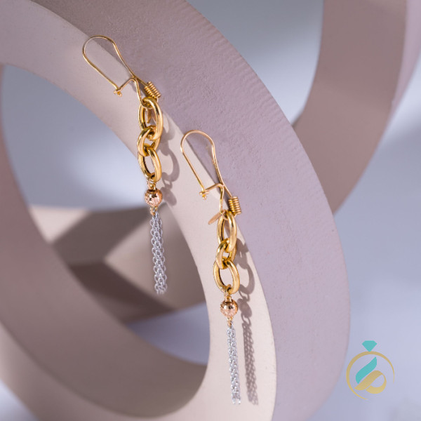 گوشواره طلا آویز داملا