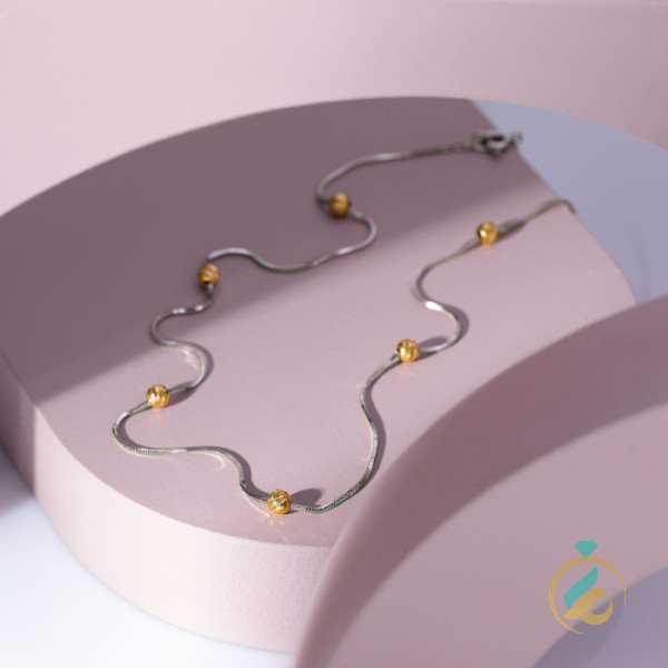 گردنبند زنجیری دورنگ