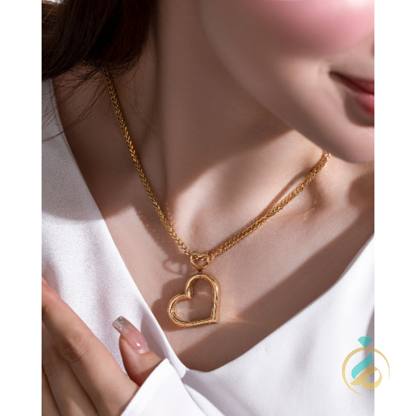 گردنبند طلای قلب درخشان