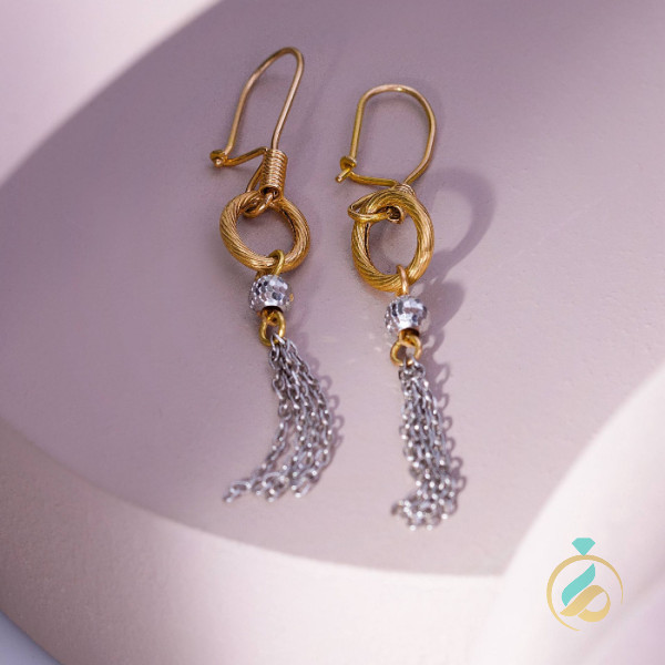 گوشواره آویزی دورنگ