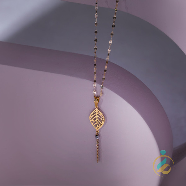 گردنبند طلا برگ لیزری