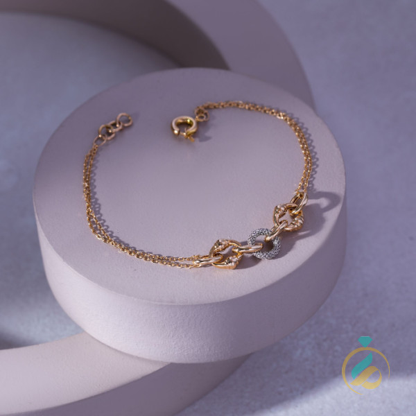 دستبند طلا دورنگ تراش