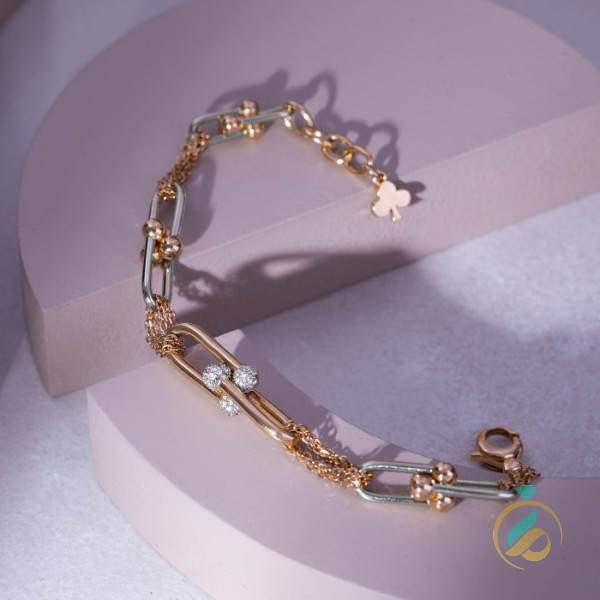 دستبند طلا دورنگ تیفانی