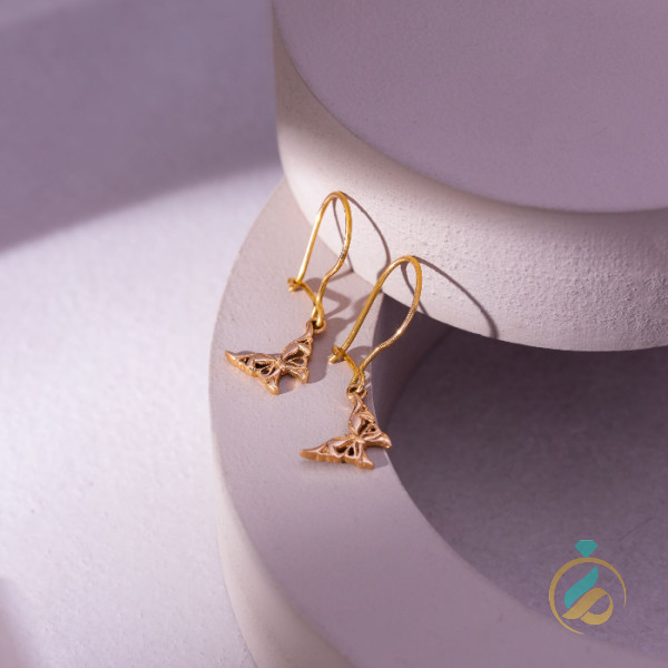 گوشواره طلای آویز پروانه