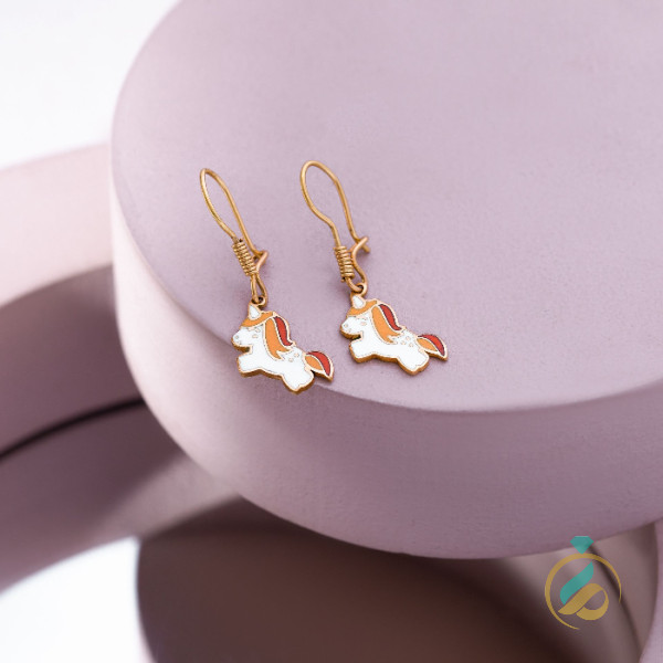 گوشواره بچگانه طلا تکشاخ