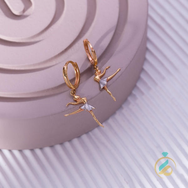 گوشواره آویز طلا باله