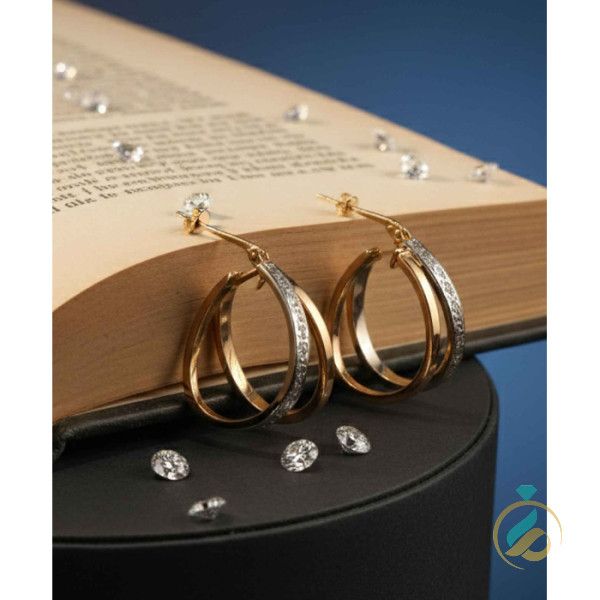 گوشواره طلا  نمادار حلقه‌ای ورساچ