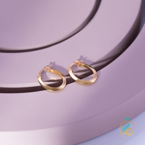 گوشواره حلقه طلا براق