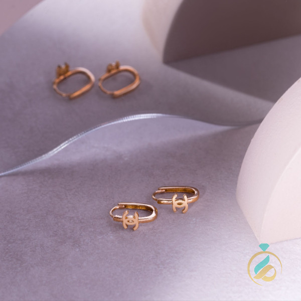 گوشواره طلا بیضی چنل