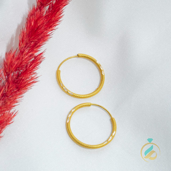 گوشواره طلا حلقه ی تراش