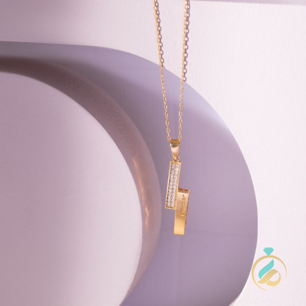 گردنبند طلا کارتیه نگیندار