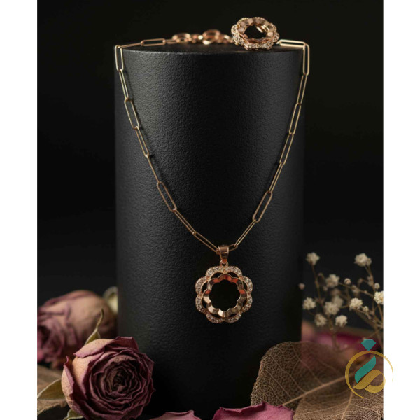 نیم ست طلا گل رز خاص