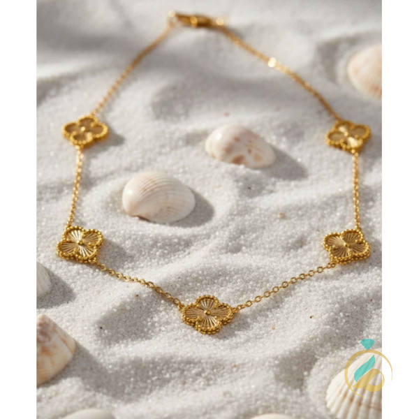 گردنبند طلا ونکلیف تراش زرد