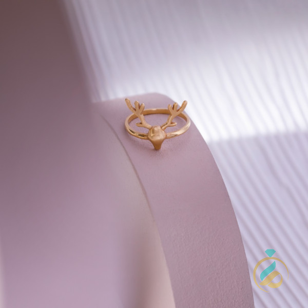 انگشتر طلا گوزن شاخدار