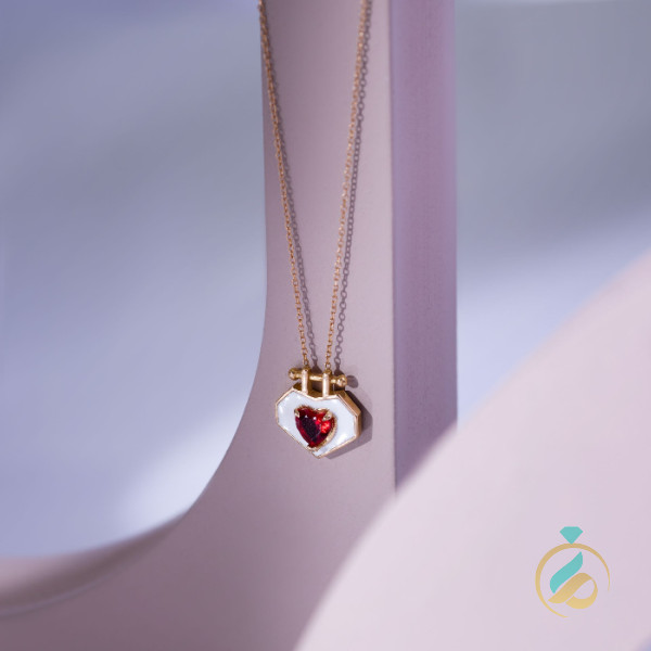 گردنبند طلا الماس دل.