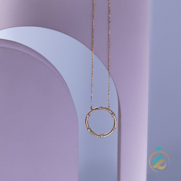 گردنبند طلا حلقه نگیندار