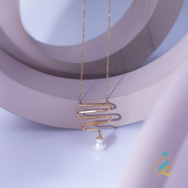 گردنبند طلا موج مروارید