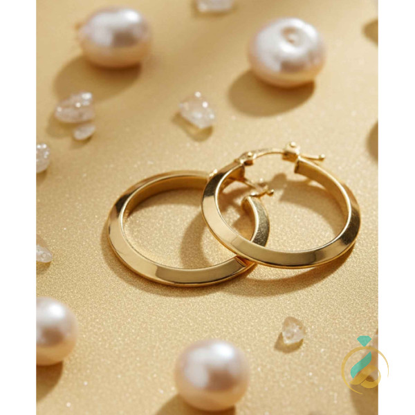 گوشواره طلا  حلقه‌ ای ساده