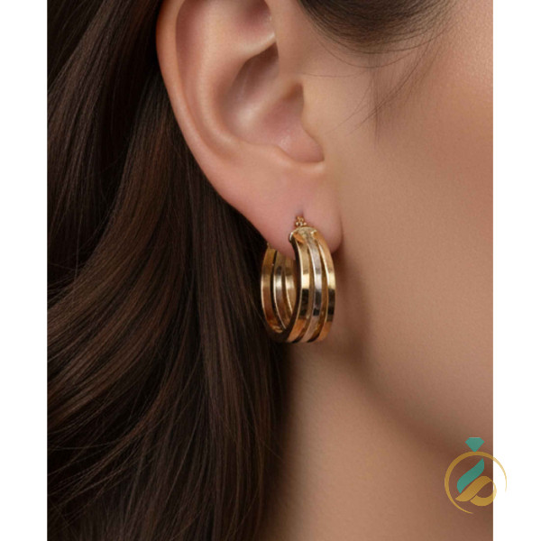 گوشواره حلقه‌ای ایتالی سه رنگ