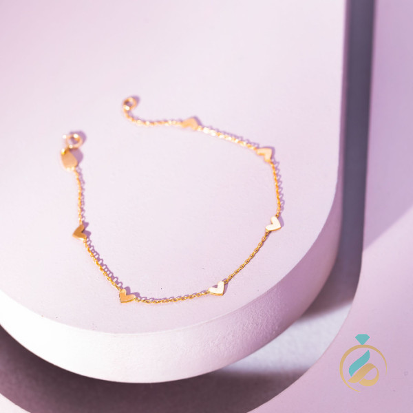 دستبند .طلا ظریف قلب