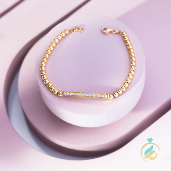 دستبند طلا گوی نگیندار .