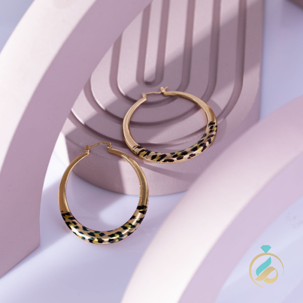 گوشواره طلا حلقه پلنگی.