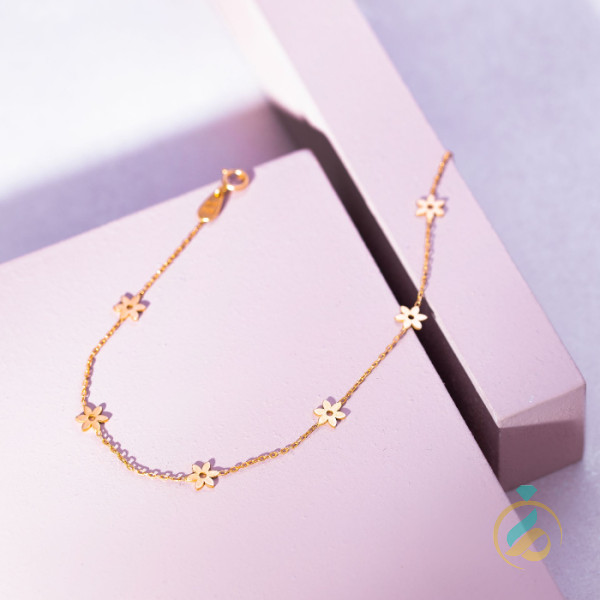 دستبند طلا مینیمال شکوفه