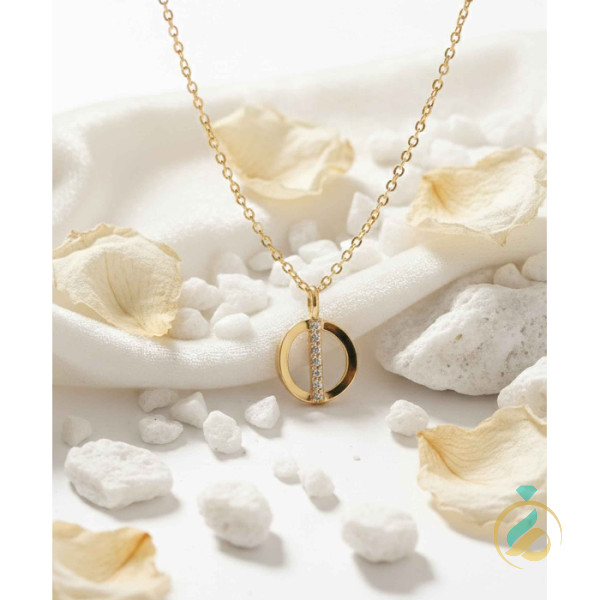 گردنبند طلا مینیمال نگینی