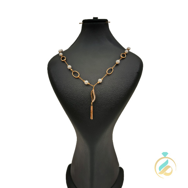 گردنبند طلا مرواریدآویز دار