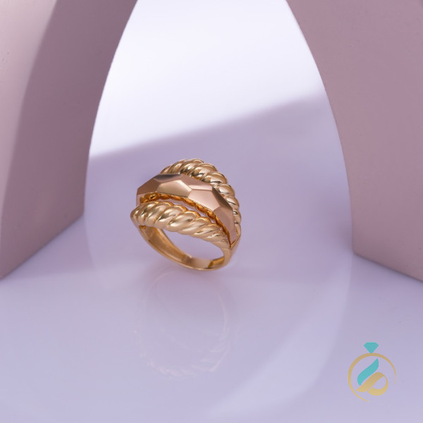 انگشتر طلا سه رج طنابی