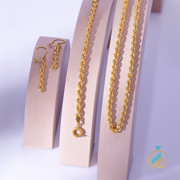 سرویس طلا طنابی زرد