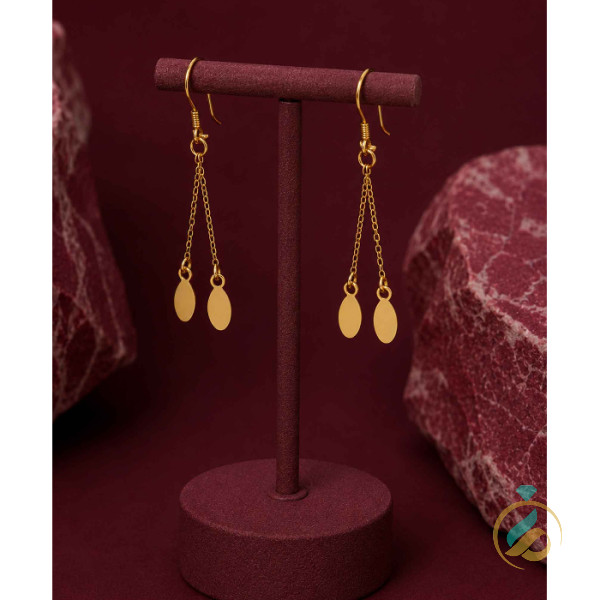 گوشواره آویز پولکی  طلا
