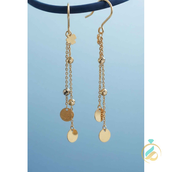 گوشواره طلا پولکی آویز
