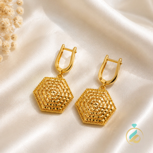 گوشواره طلا چند ضلعی یکتاخواه