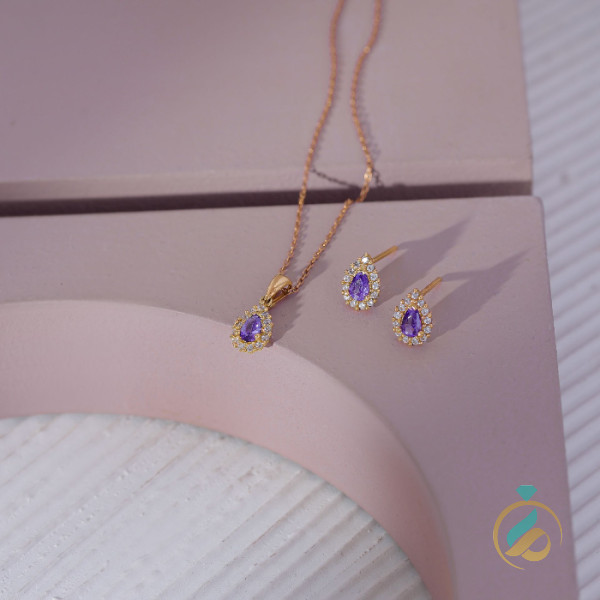 ست طلای یاقوت بنفش