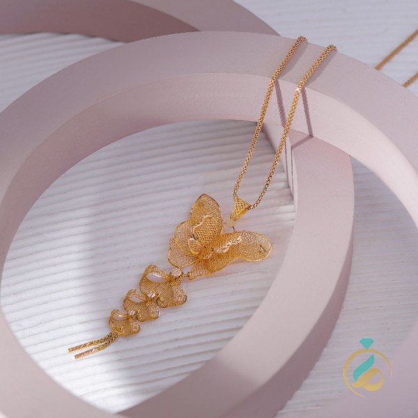 گردنبند طلا پروانه مطبق