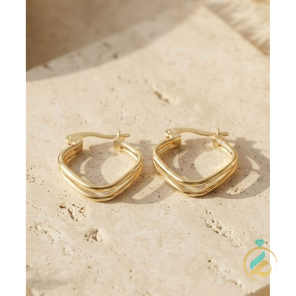 گوشواره طلا حلقه ای دوردیفه