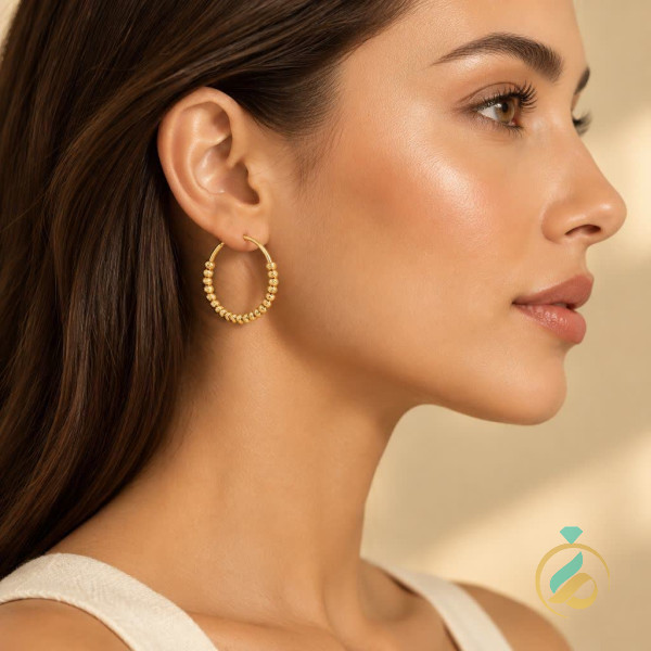گوشواره طلا حلقه ای-دنیز