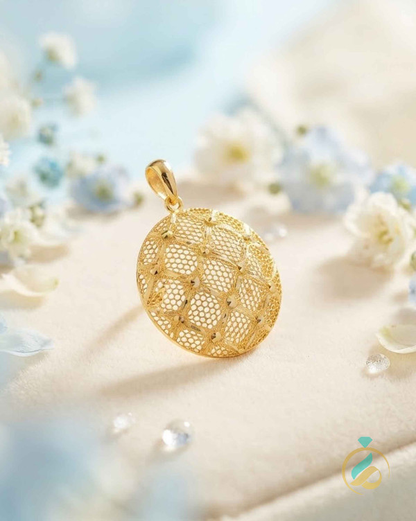 پلاک طلا دایره ای لیزری