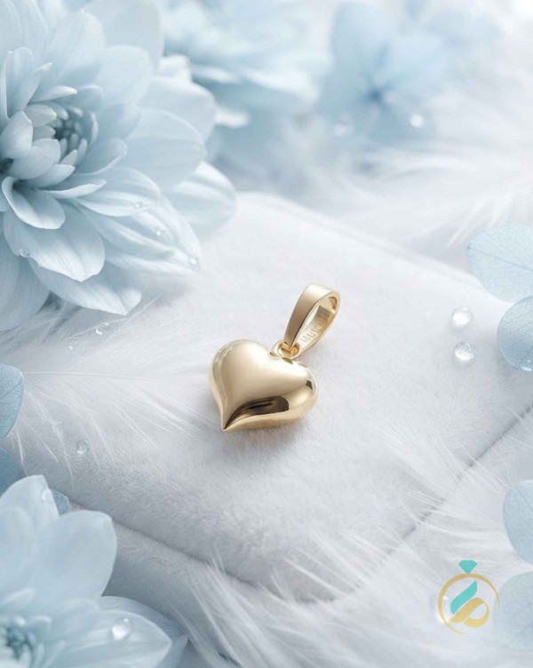 مدال طلا قلب آیینه ای