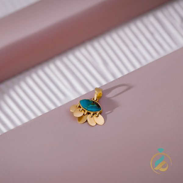 مدال آویز طلا چشم فیروزه